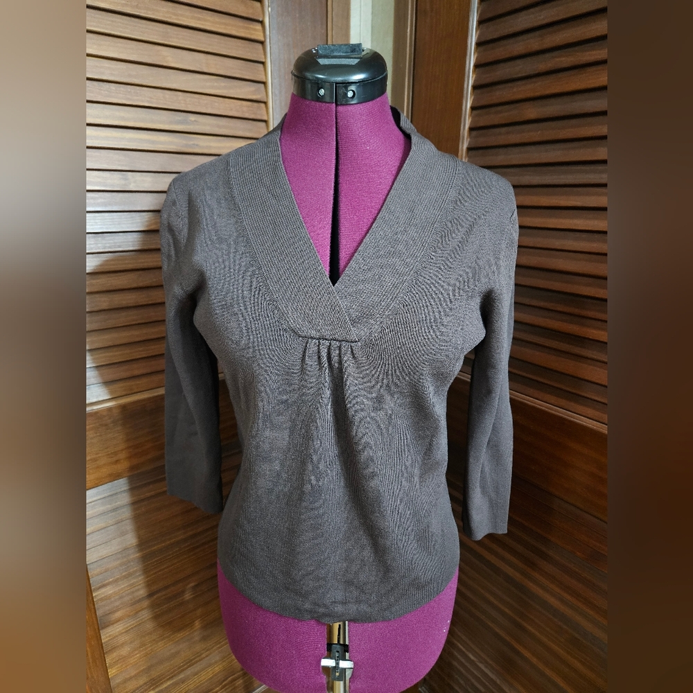 Brown V-Neck Sweater